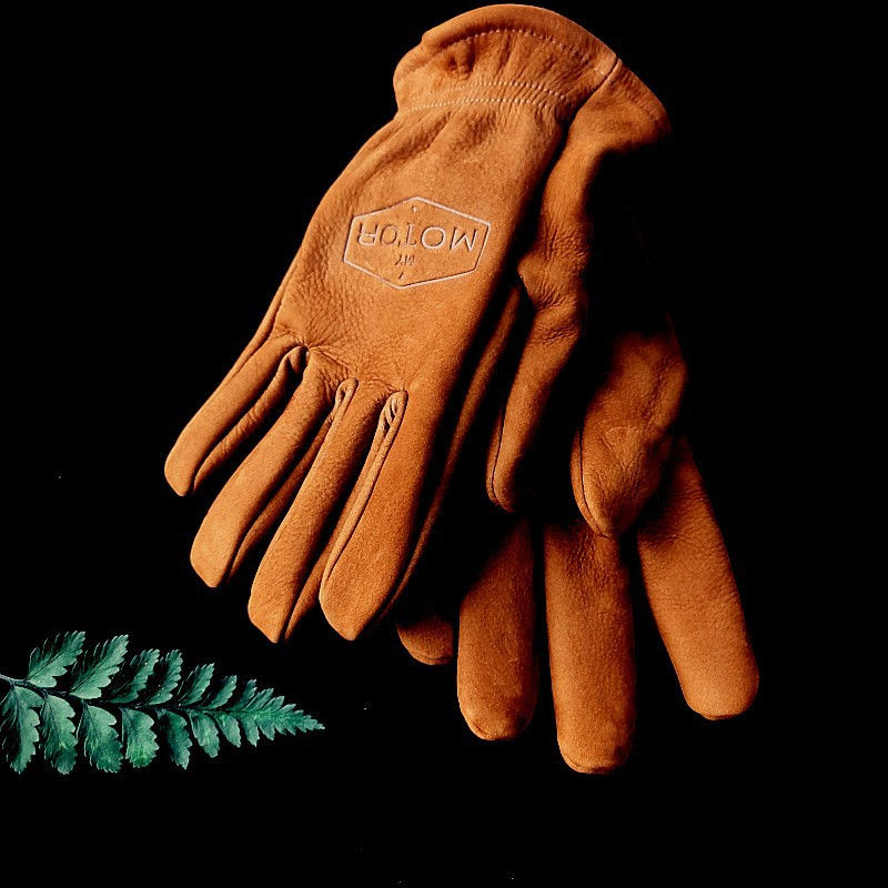 Miniatura: Retro Motorcycle Gloves Frosted First-Layer Cowhide Mens Womens