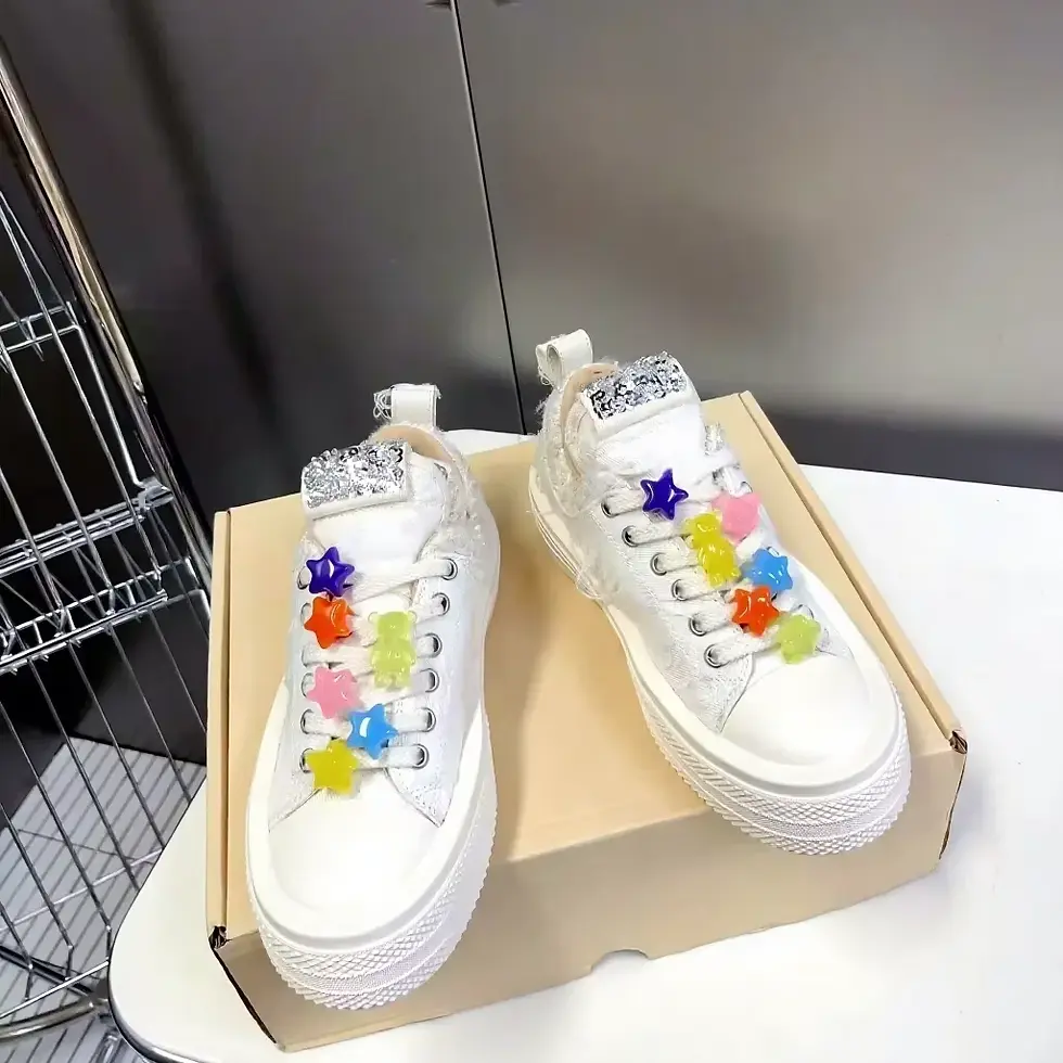 Miniaturbild: 2024 New DIY Smiling Face Flower Thick Sole Casual Sneakers