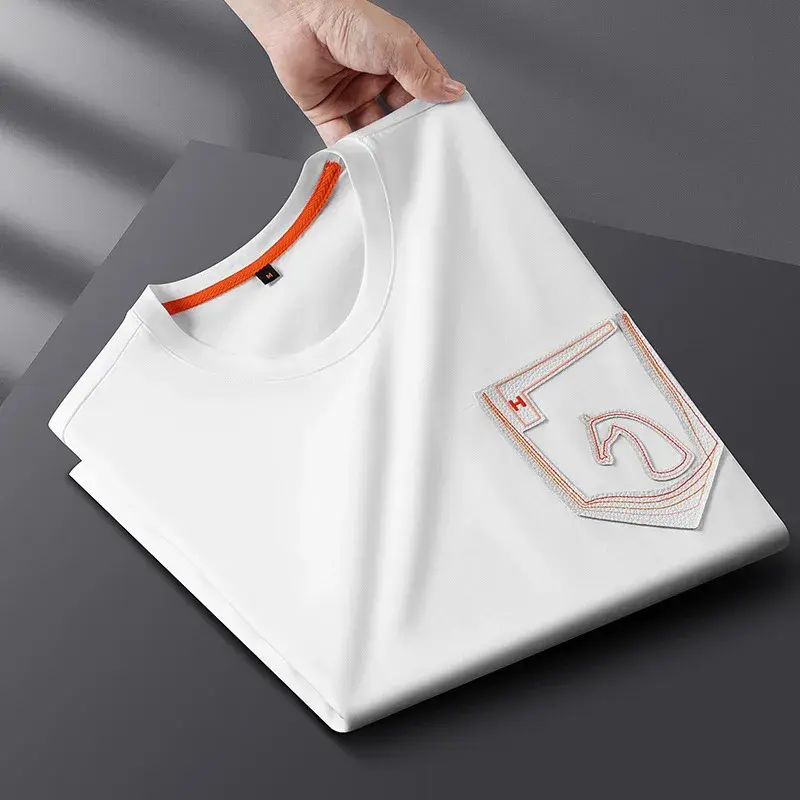 Minglu Men's Summer Breathable Knit Tee