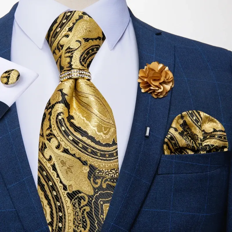 Thumbnail: New Designer Blue Red Paisley Ties for Men