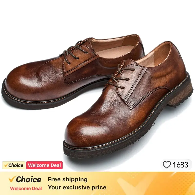 サムネイル： Vintage Men's Genuine Leather Brogues Dress Shoes Size 8