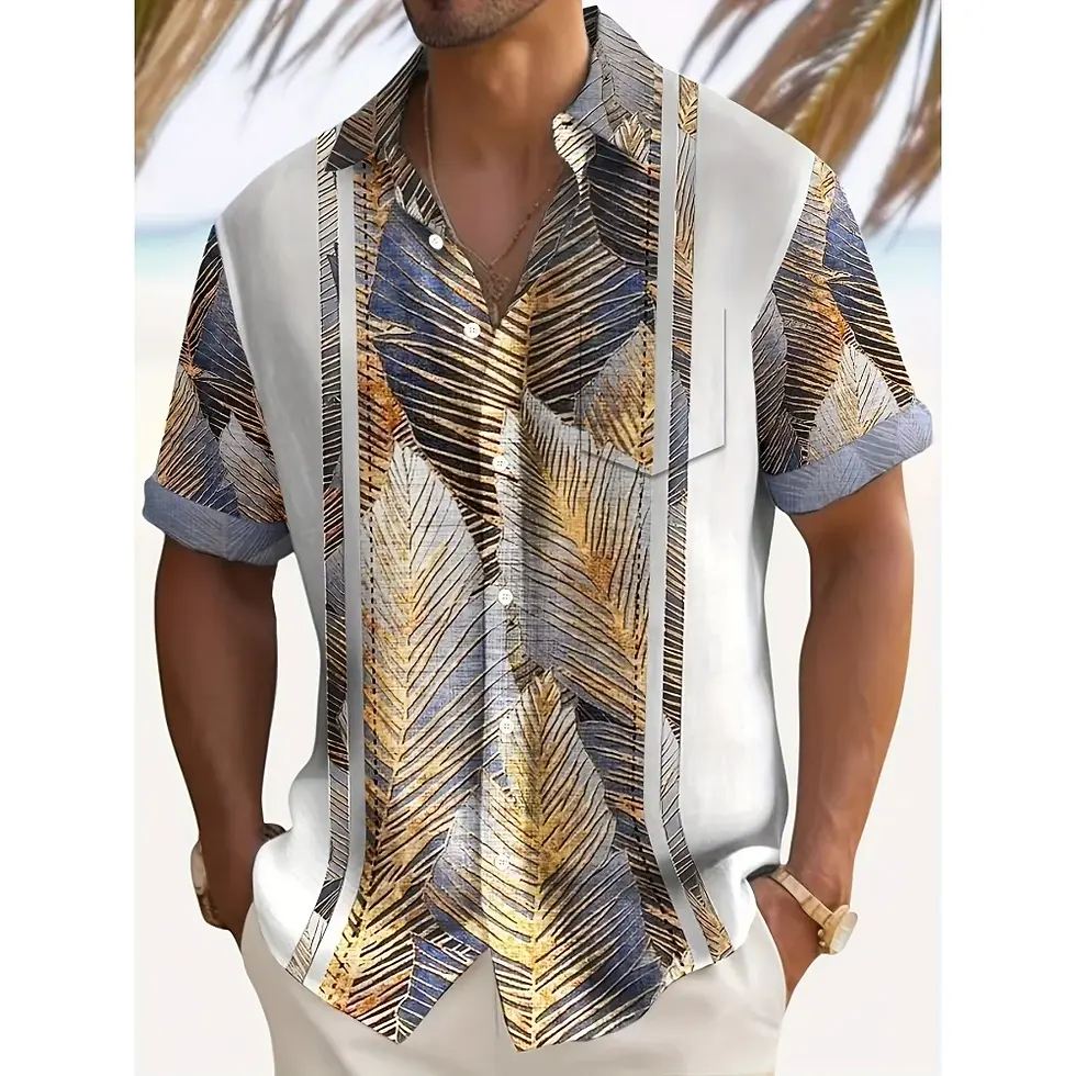 Thumbnail: Men's Hawaiian Styles Shirt 3D Plant Floral Print Beach Flower Men's