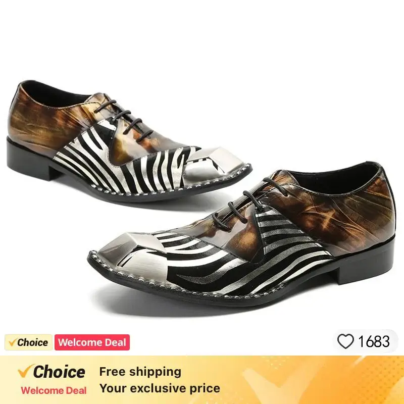Miniaturbild: Luxury Brand Men Genuine Shoes Red Crocodile Print Casual Shoes US 9 [EU 42]