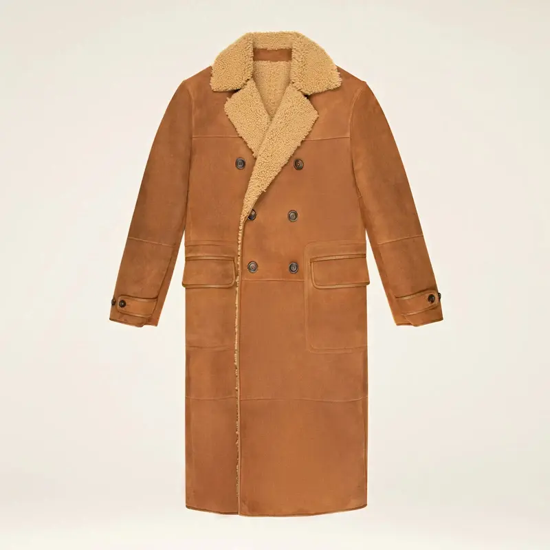 mens leather and fur coat