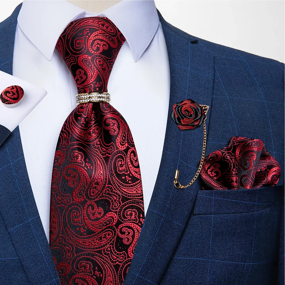 Thumbnail: New Designer Blue Red Paisley Ties for Men