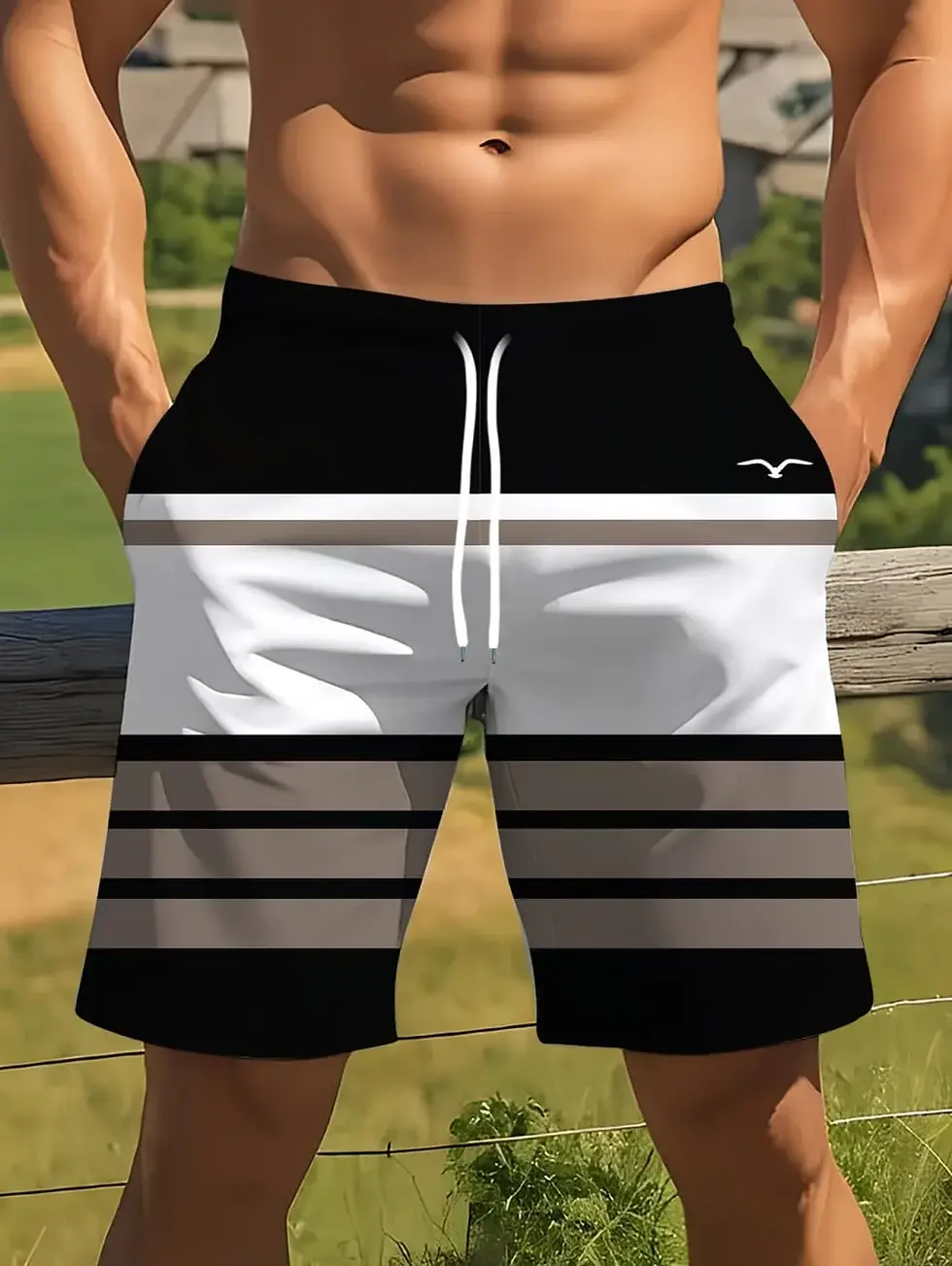 Miniatura: Summer Coconut Tree Pattern Swim Trunks for Men Fashion Beach