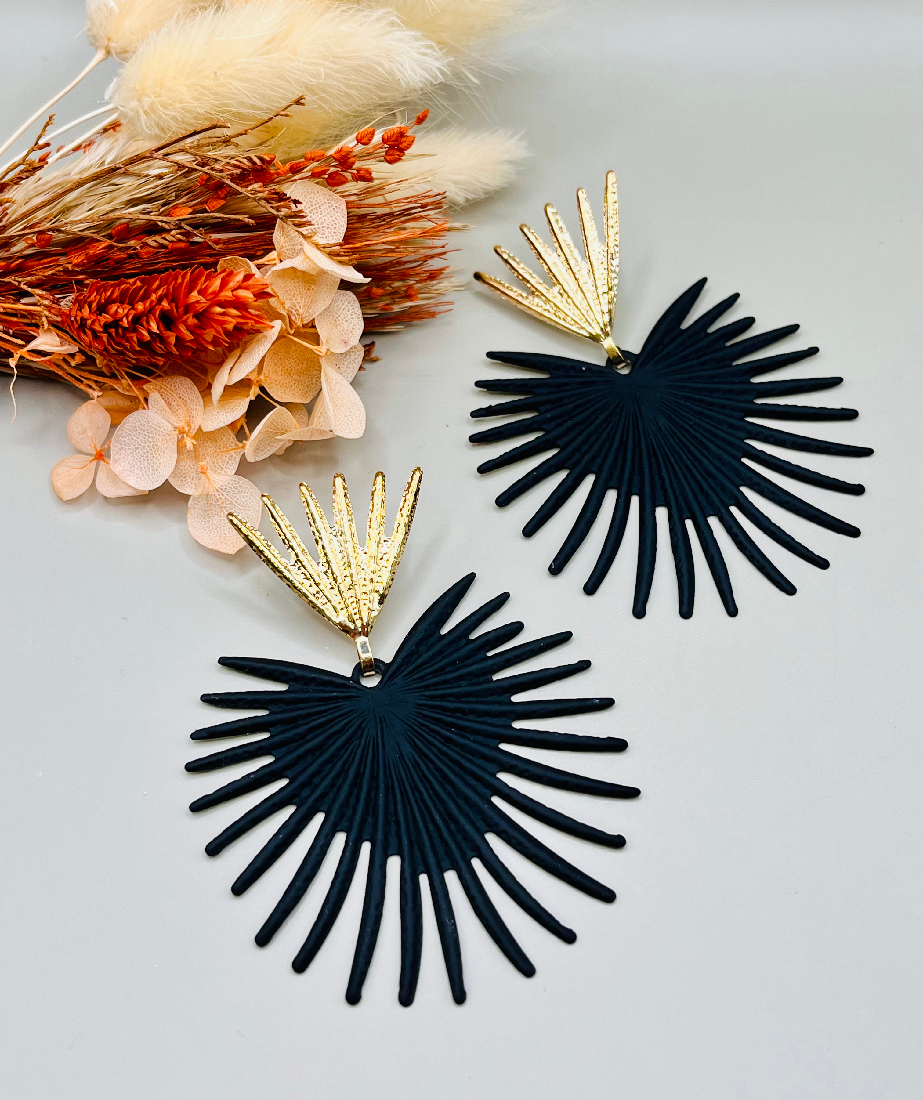 Boucles d’oreilles LOLY - noir et doré