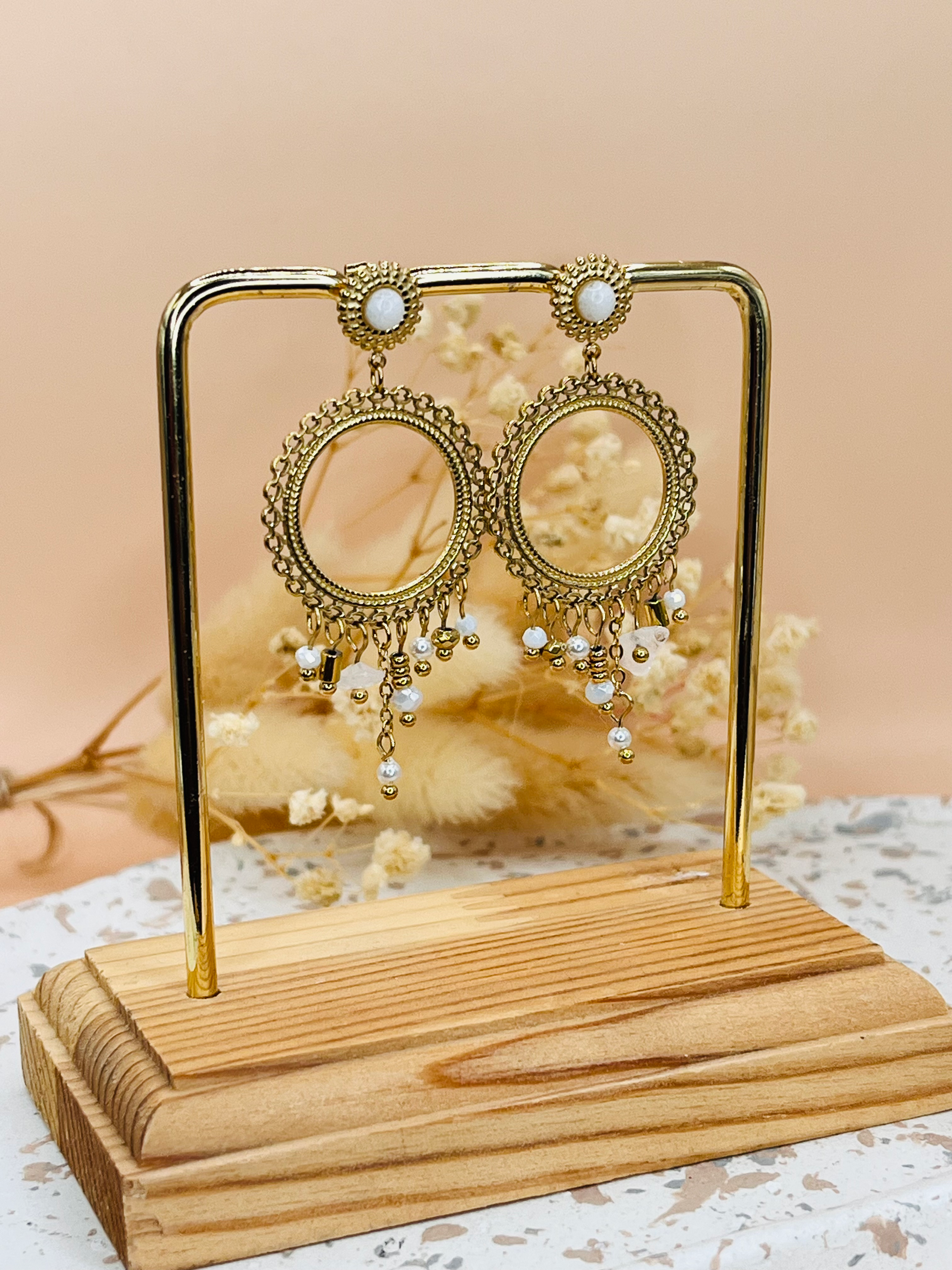 Boucles d'oreilles dorées SOLENE