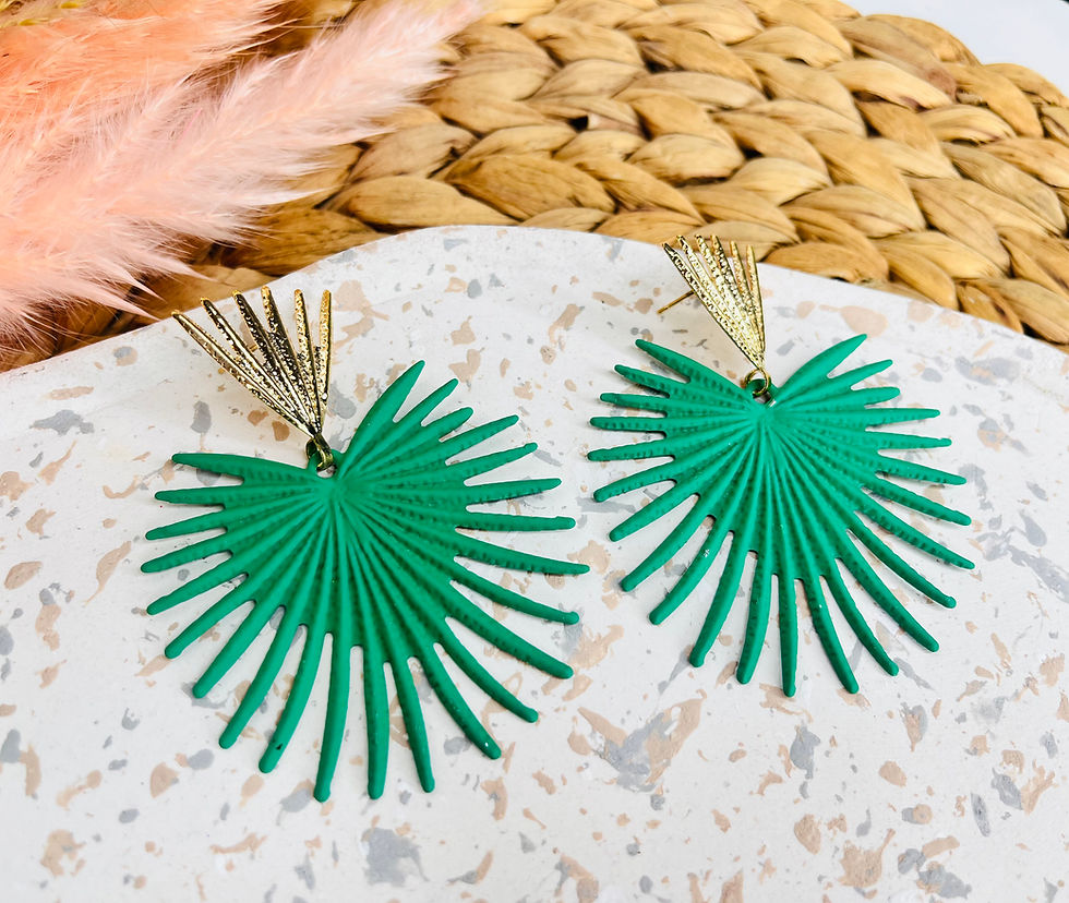 Miniature : Boucles LOLY - vert et doré 