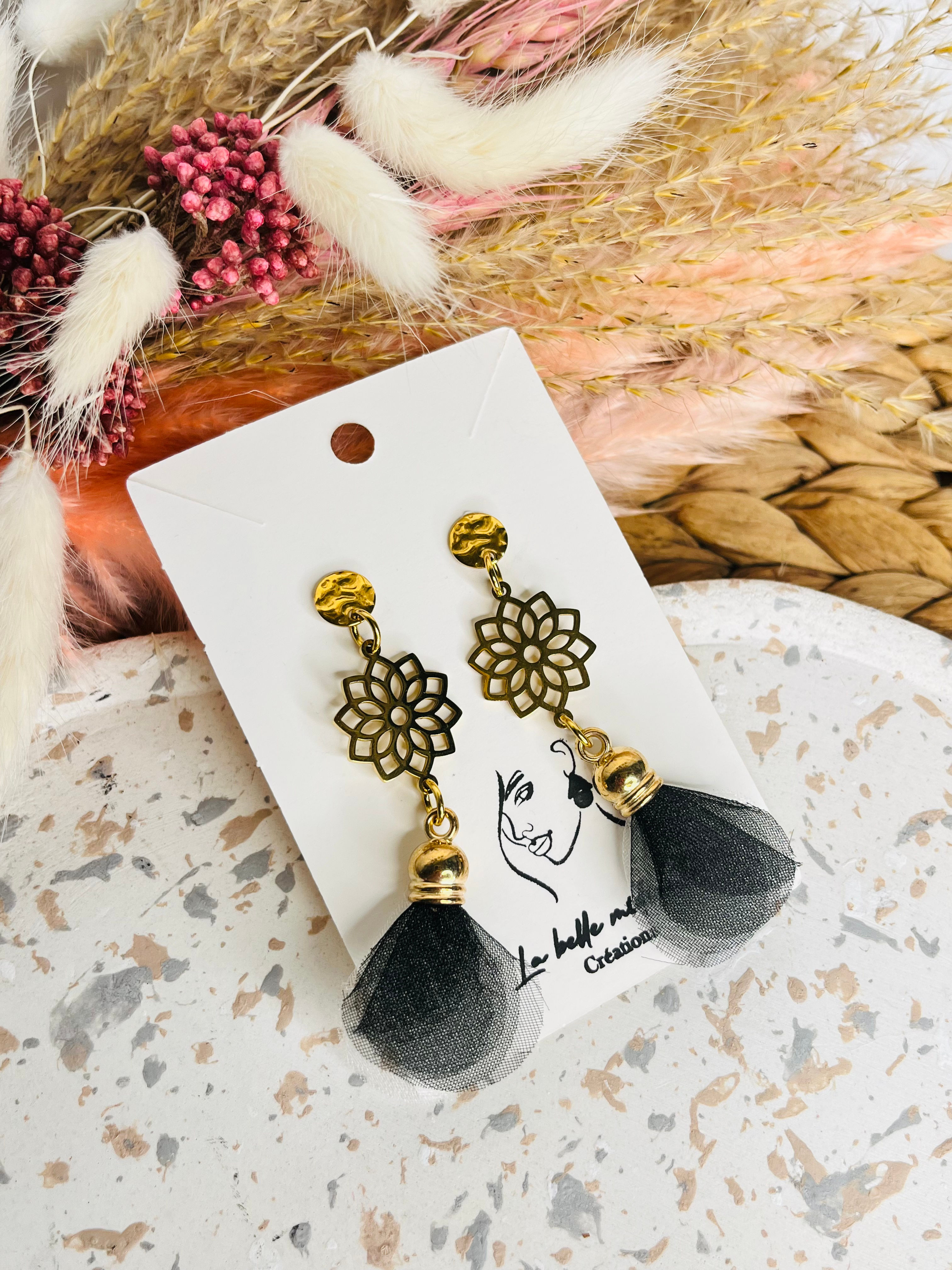 Boucles d’oreilles  Dahlia Nocturne