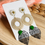 Thumbnail: Boucles d’oreilles Végétale – Blanc, vert & or