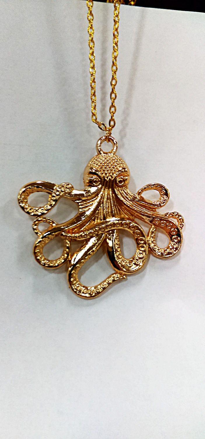 Large Gold Octopus - Necklace