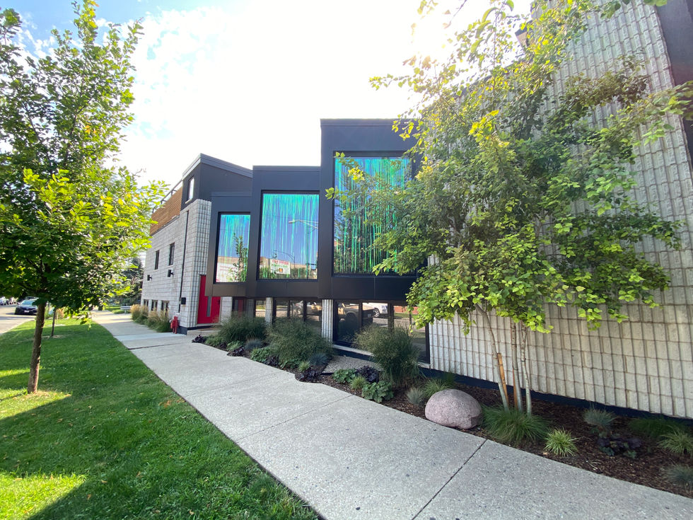 "After" photo, exterior side view, August 2023