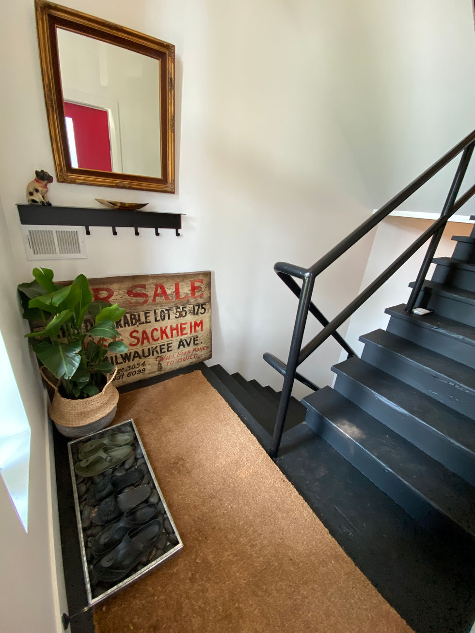 "After" photo, interior view, main residential entrance, July 2021