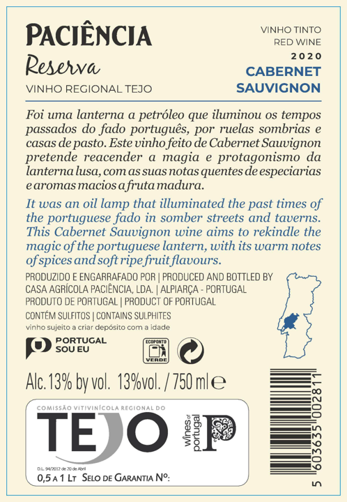 Miniatura: PACIÊNCIA Lanterna Cabernet Sauvignon Reserva tinto