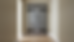 Eye-level view of a reinforced safe room door in a residential hallway.
