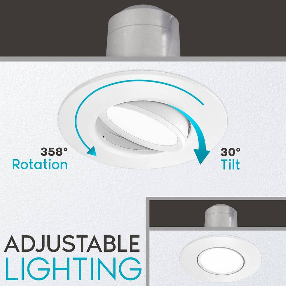 Thumbnail: 5/6 in. Gimbal Recessed LED Can Lights 5 Color Options Dimmable Wet Rated 11W=90