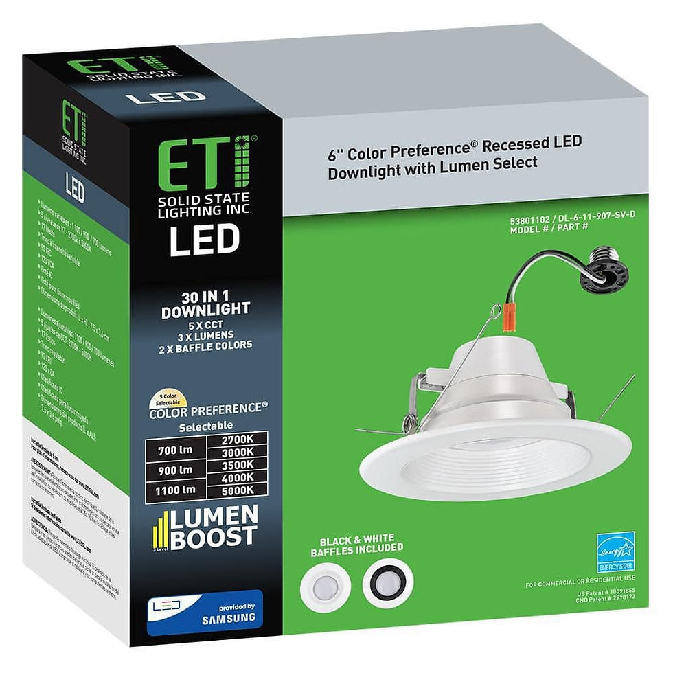 Thumbnail: 6 in. 30-in-1 Configurations Selectable CCT Integrated LED Recessed Trim Ceiling