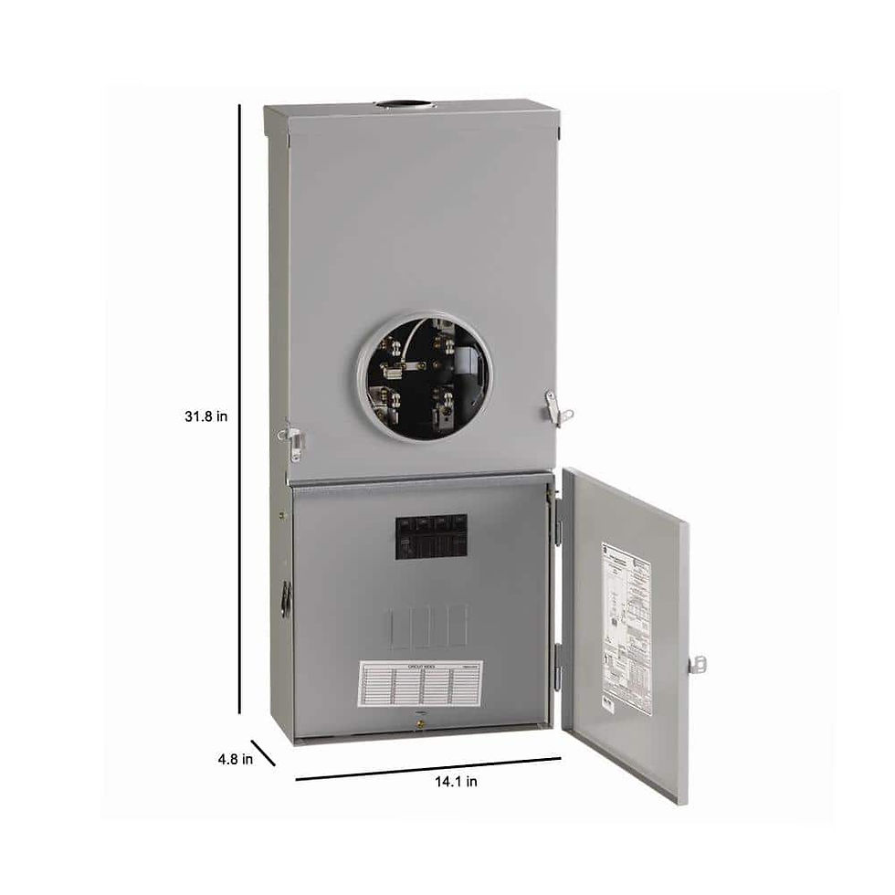 Thumbnail: PowerMark Gold 150 Amp 4-Space 8-Circuit Meter Socket Load Center