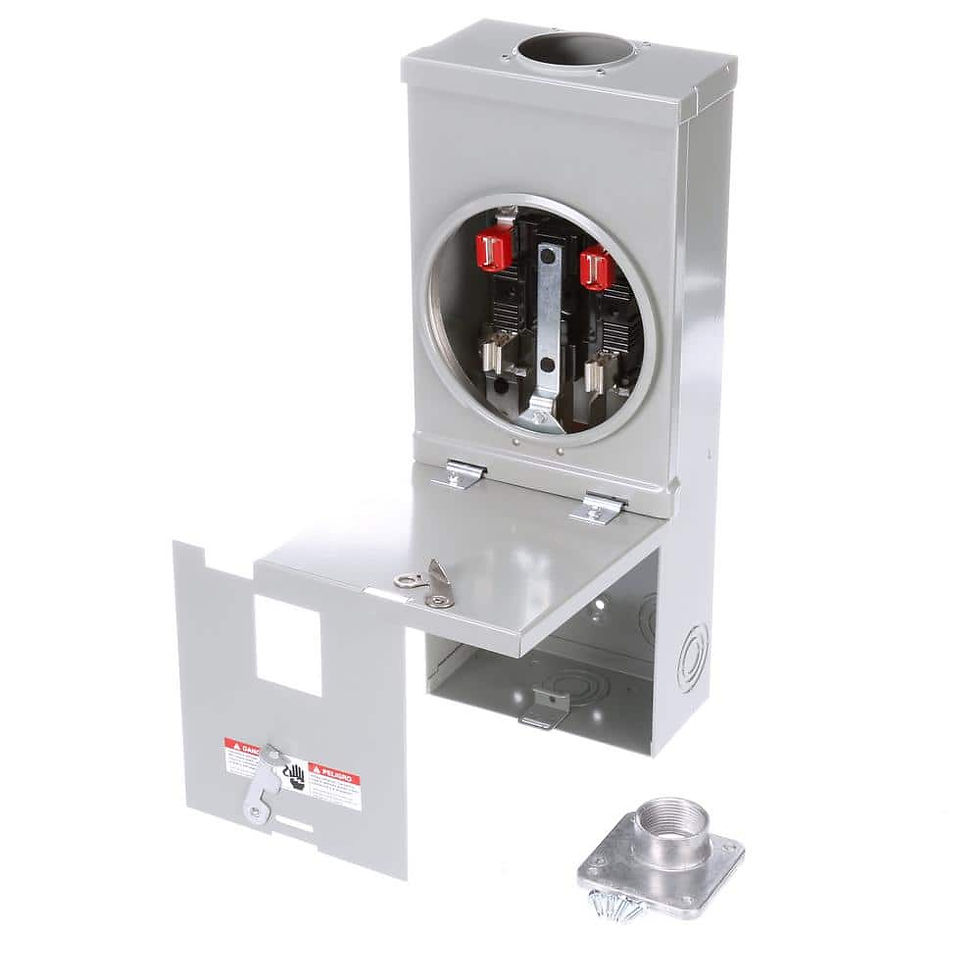 Thumbnail: 100 Amp 2-Space 2-Circuit OH Fed Surface Mount Ring Type Meter Main