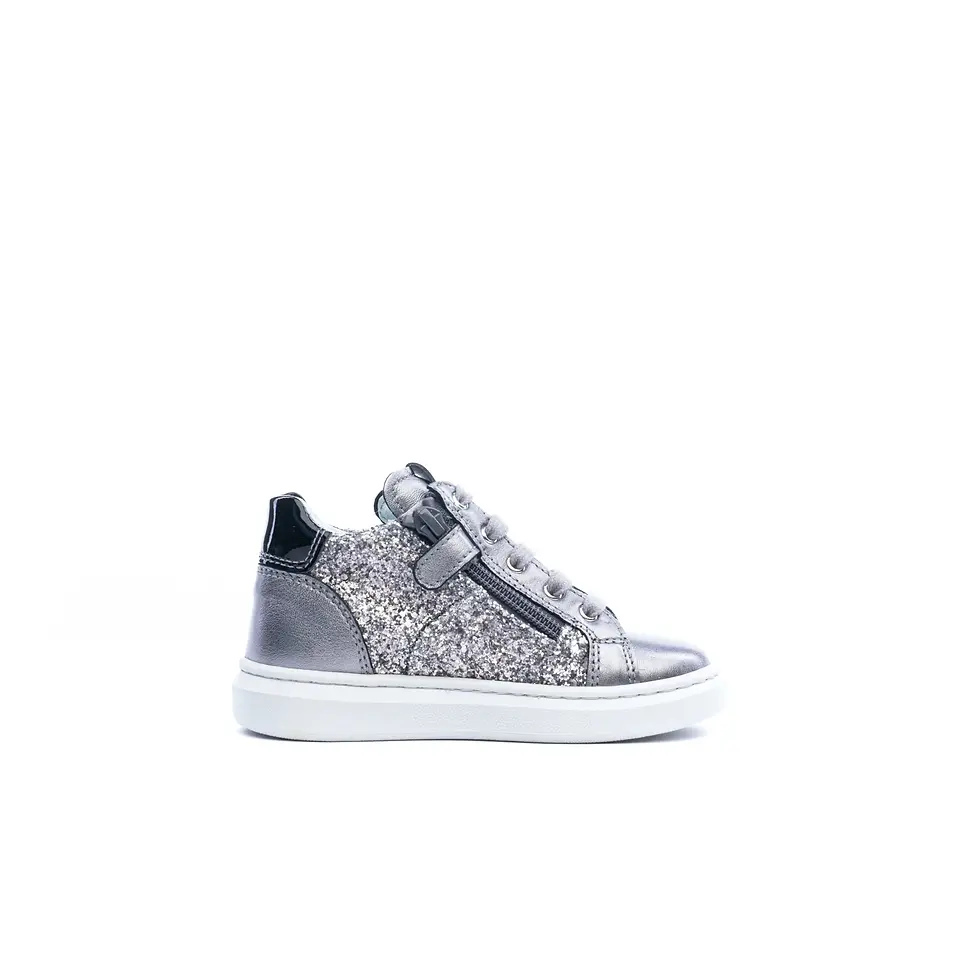 Miniatura: SNEAKERS BAMBINA NERO GIARDINI JUNIOR IN PELLE CON GLITTER