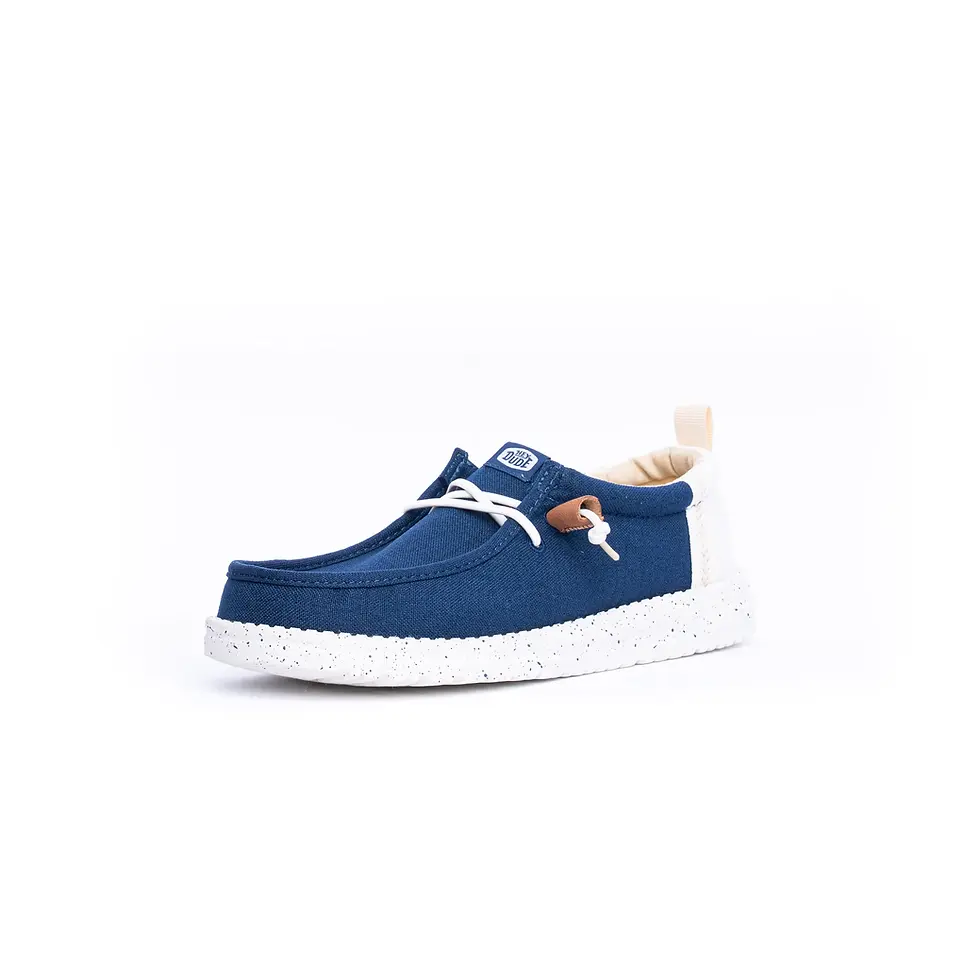 Miniatura: SLIP-ON UOMO HEY DUDE  "Wally summer linen" BLUE/WHITE