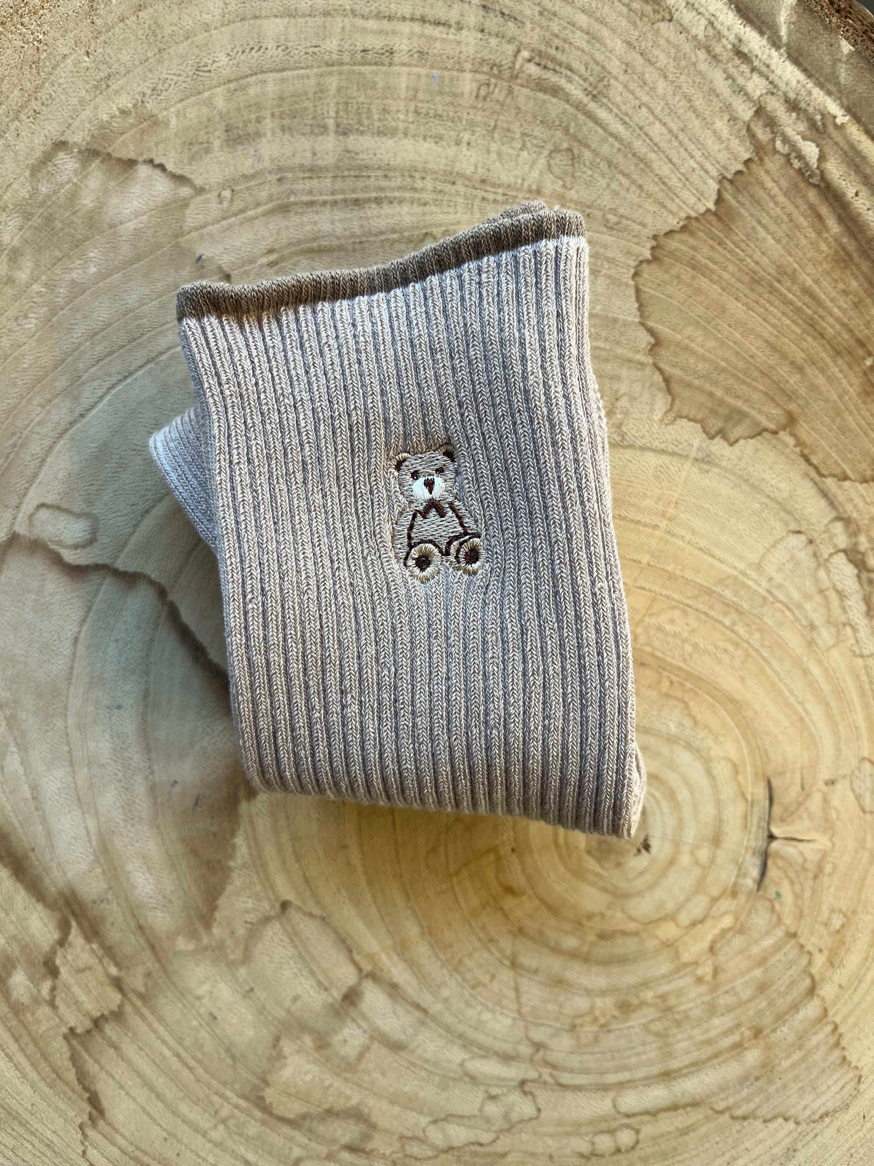 Calza donna "ORSETTO" caldo cotone beige