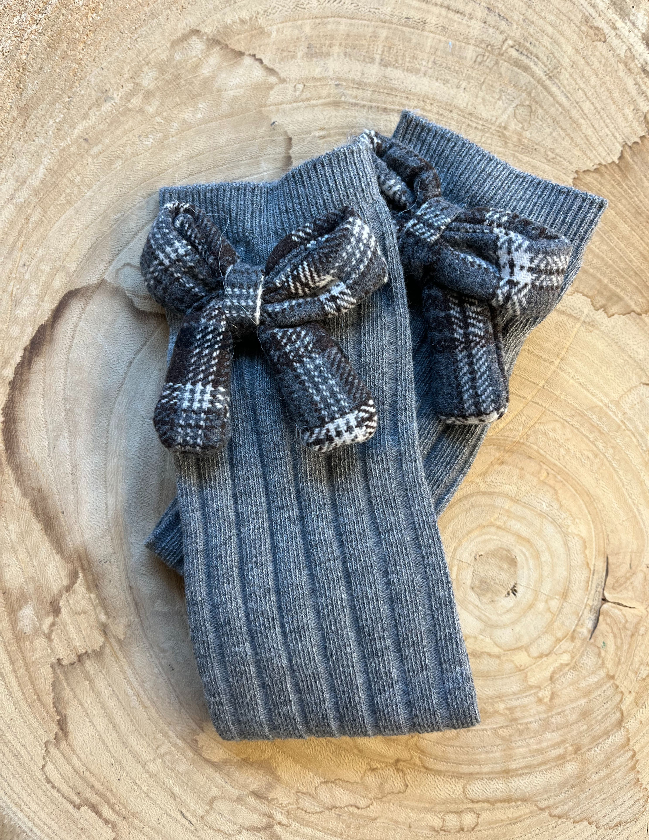 Calza donna "FIOCCO" caldo cotone grigio