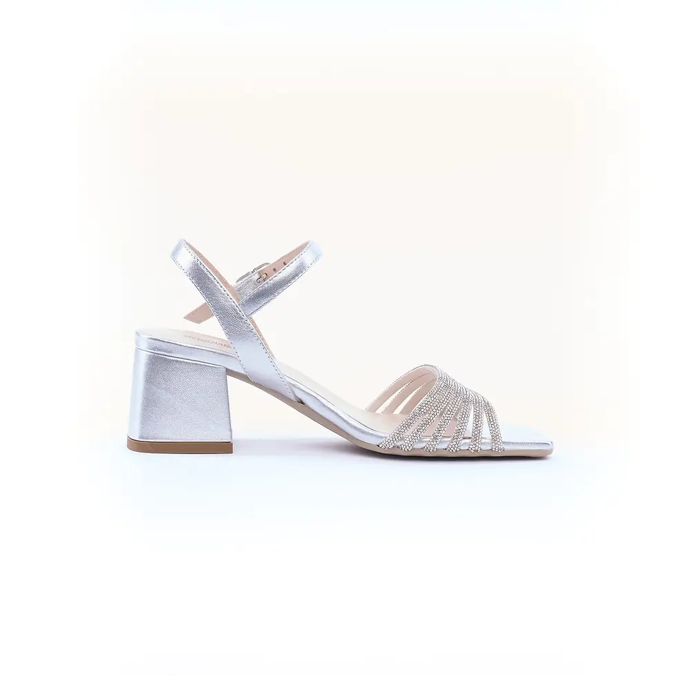 Miniatura: SANDALO NERO GIARDINI DONNA CON STRASS ARGENTO