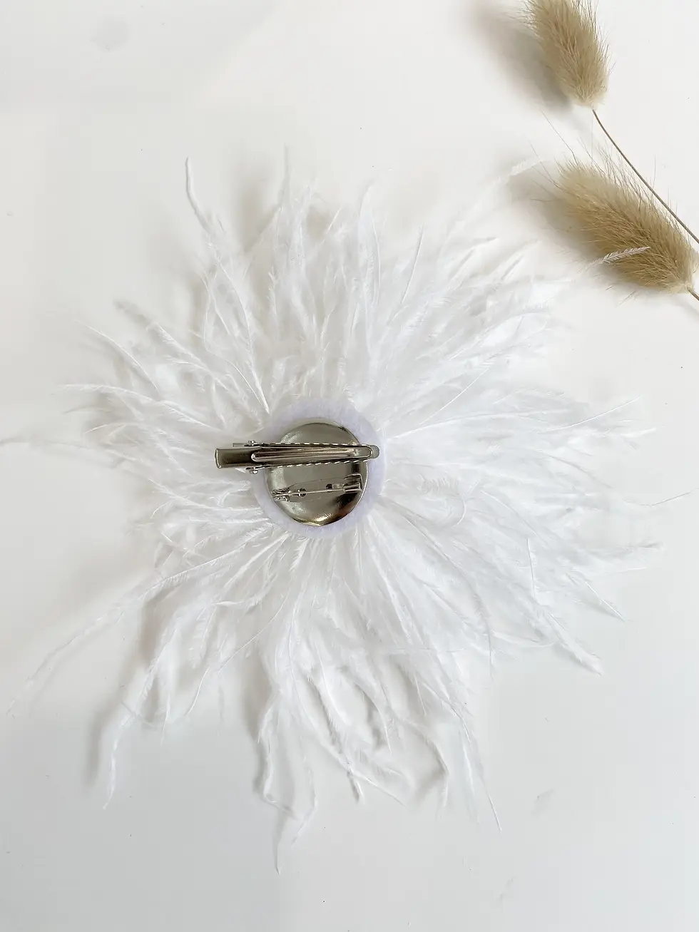 Miniatura: SPILLA DA DONNA CON PIUME BIANCO
