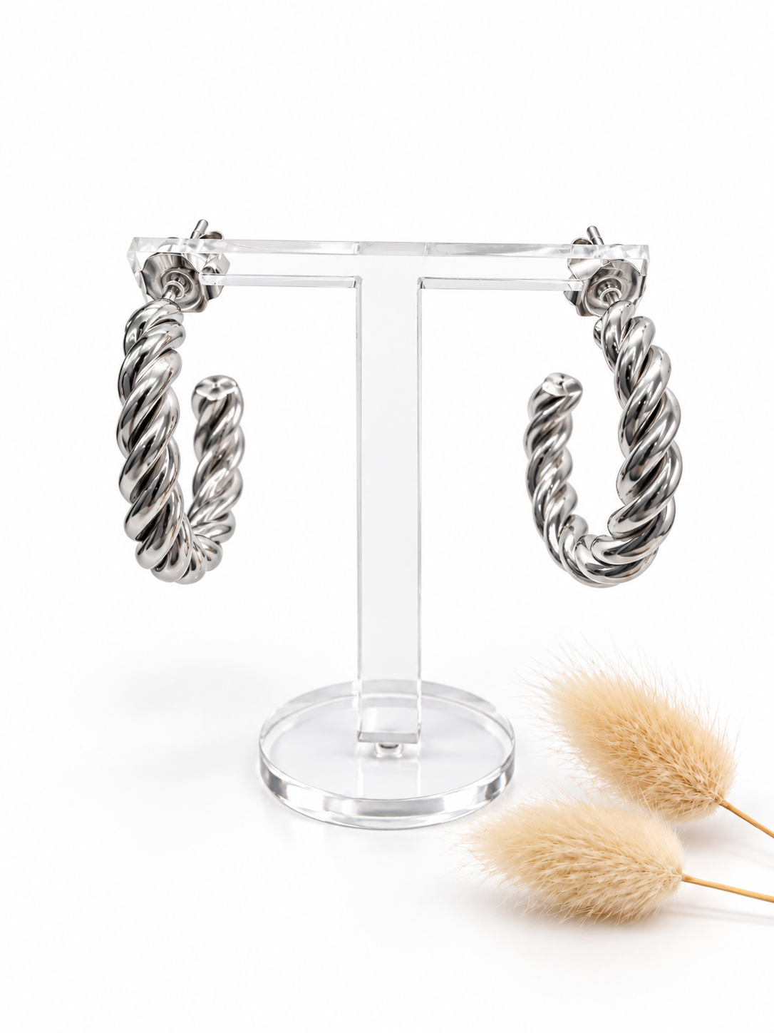 Orecchini donna "TWIST" intreccio colore argento