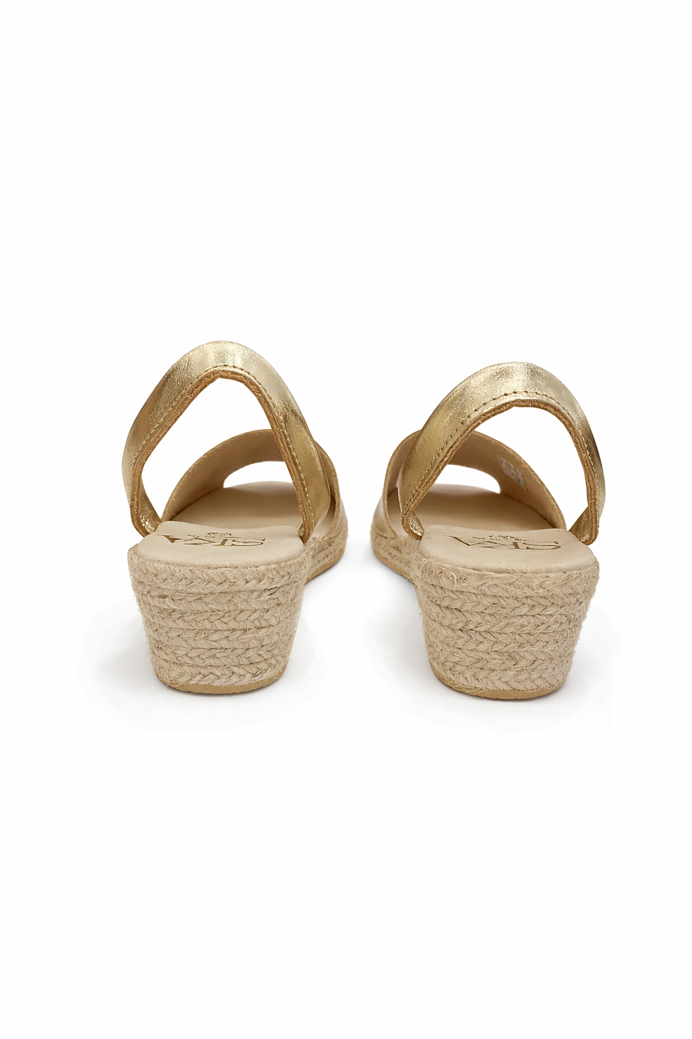 Miniatura: Sandalo zeppa donna  "CRETA" Ska in pelle laminata color platino