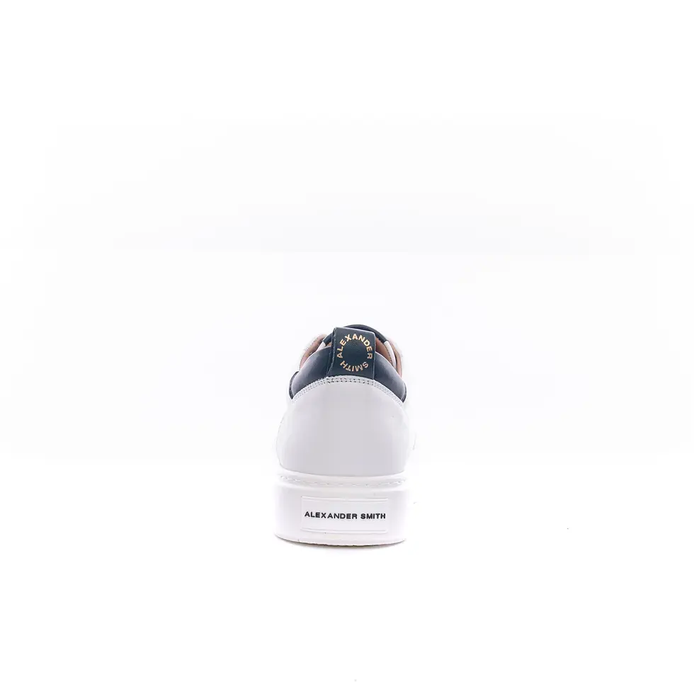 Miniatura: Sneakers  uomo BOND "ALEXANDER SMITH" con lacci in pelle white blu