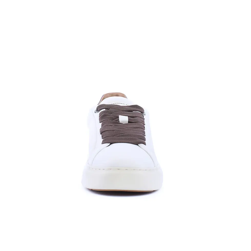 Miniatura: Sneakers uomo ALEXANDER SMITH Soho in morbida pelle bianca con inserti marroni