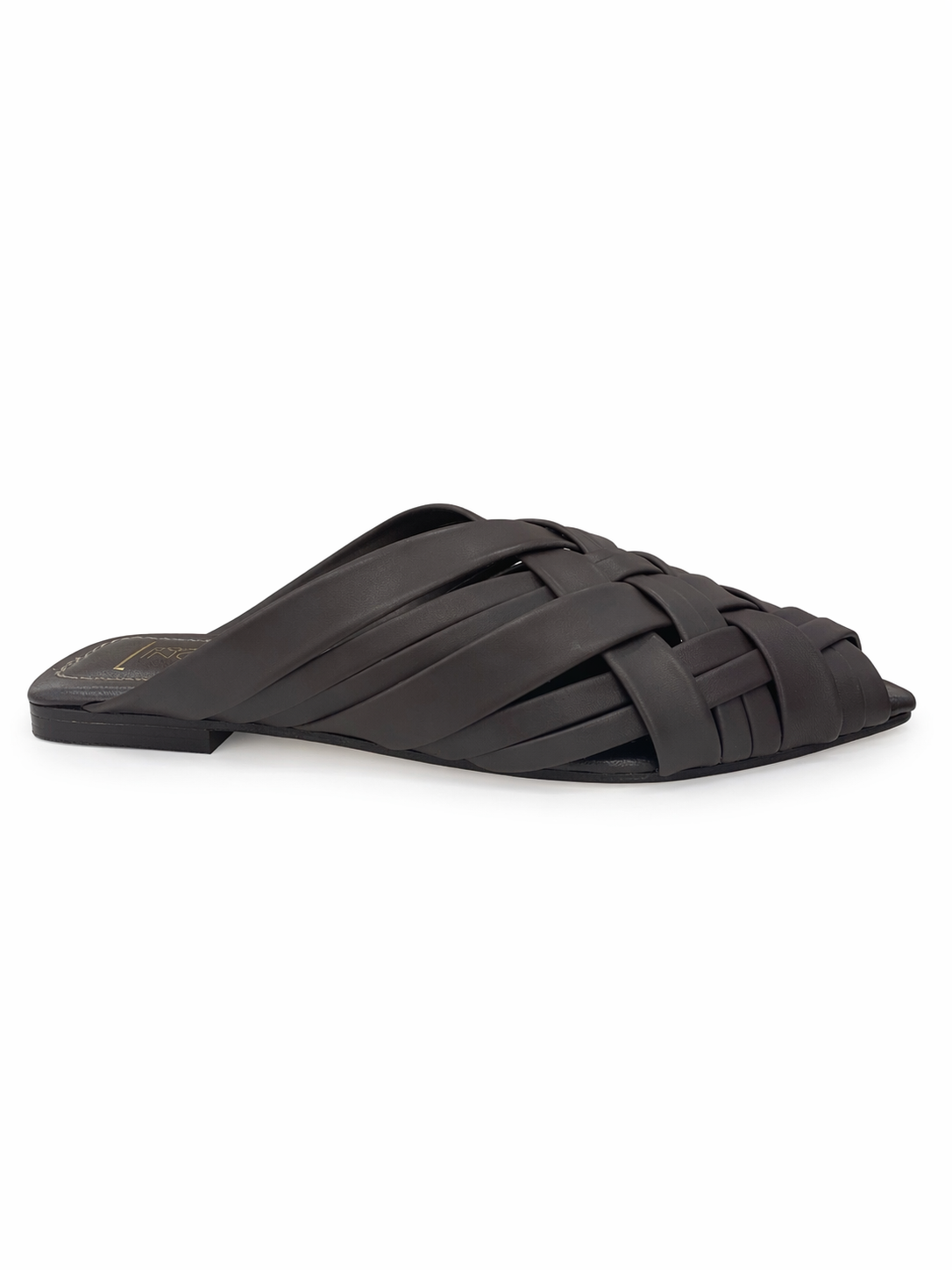 Sandalo donna "CORRIDONI MILANO 1" in pelle intrecciata cioccolato