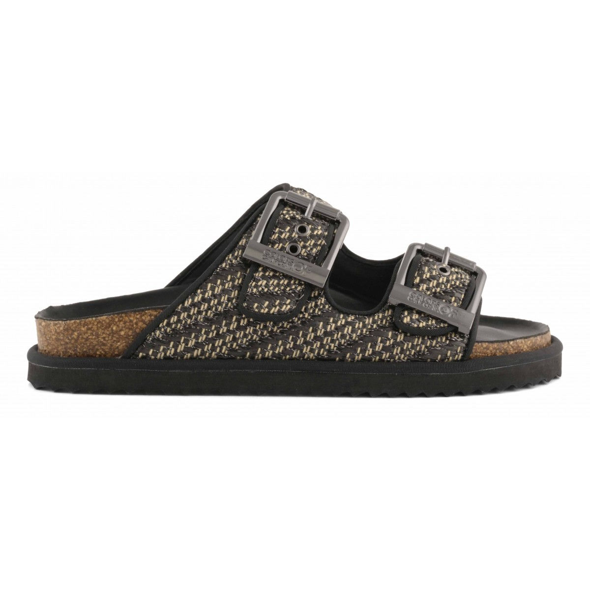 Ciabatta donna "COLORS OF CALIFORNIA" in rafia nera