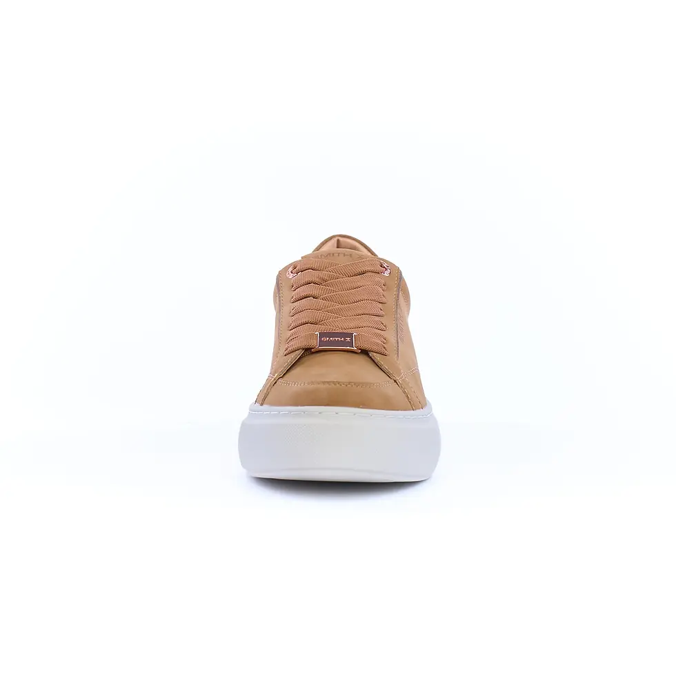 Miniatura: Sneakers donna "SMITH X" Pearl in cognac e dettagli in laminato bronzo