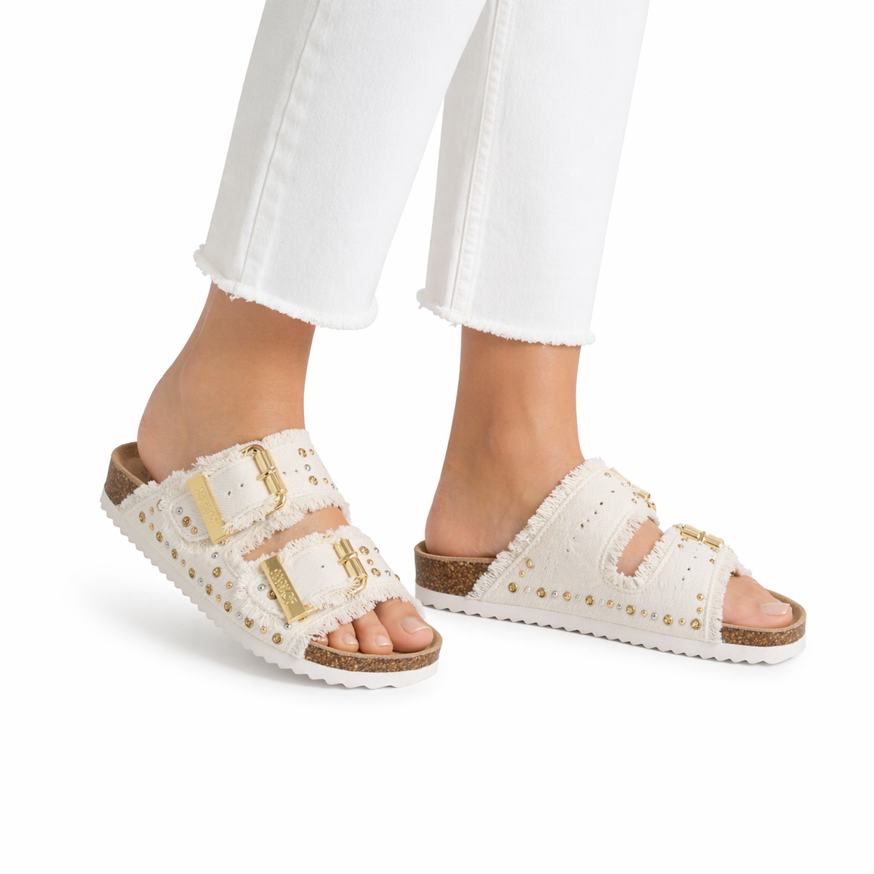 Ciabatta donna "COLORS OF CALIFORNIA" in tessuto bianco