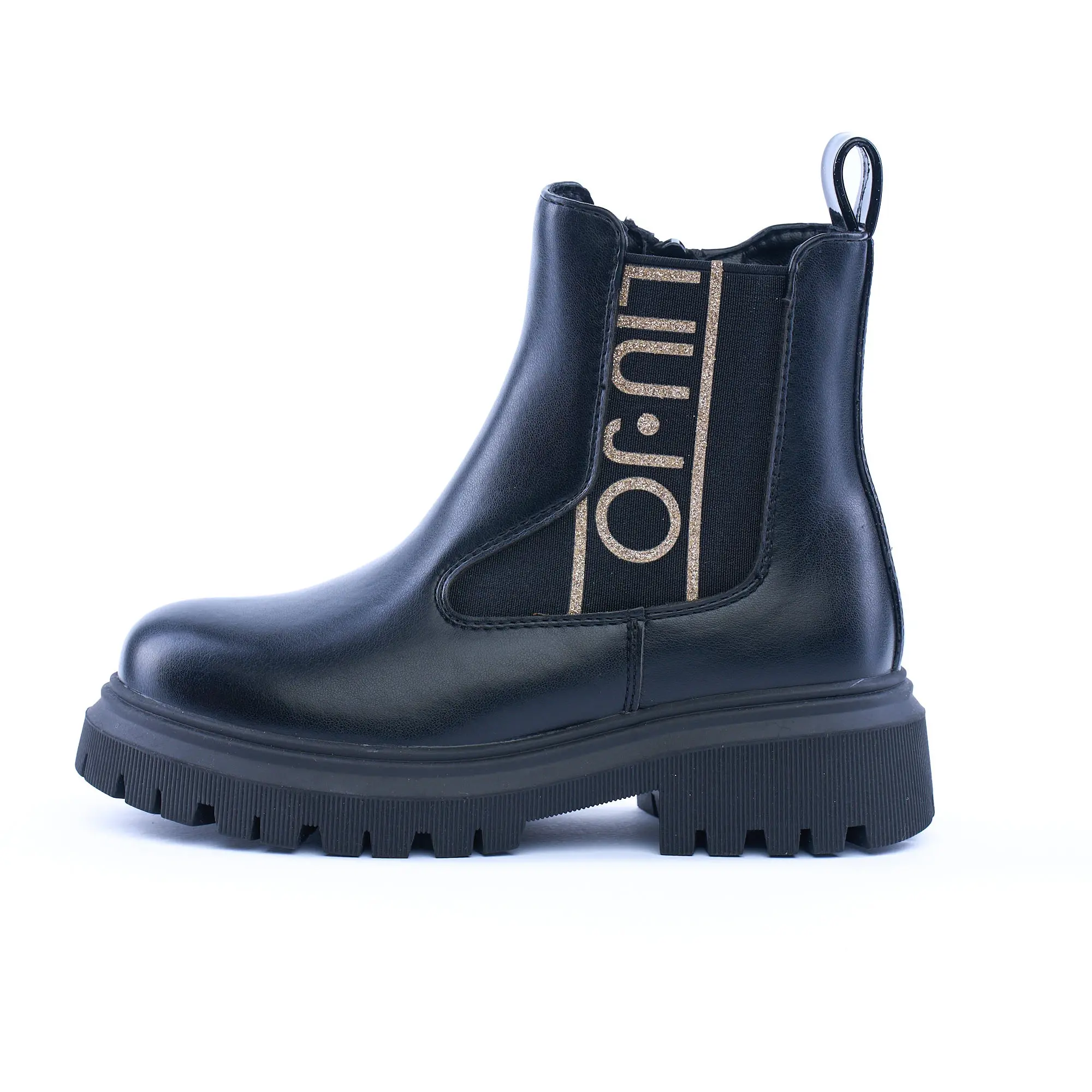 Stivaletto ragazza LIU JO KIDS nero con maxi logo glitter