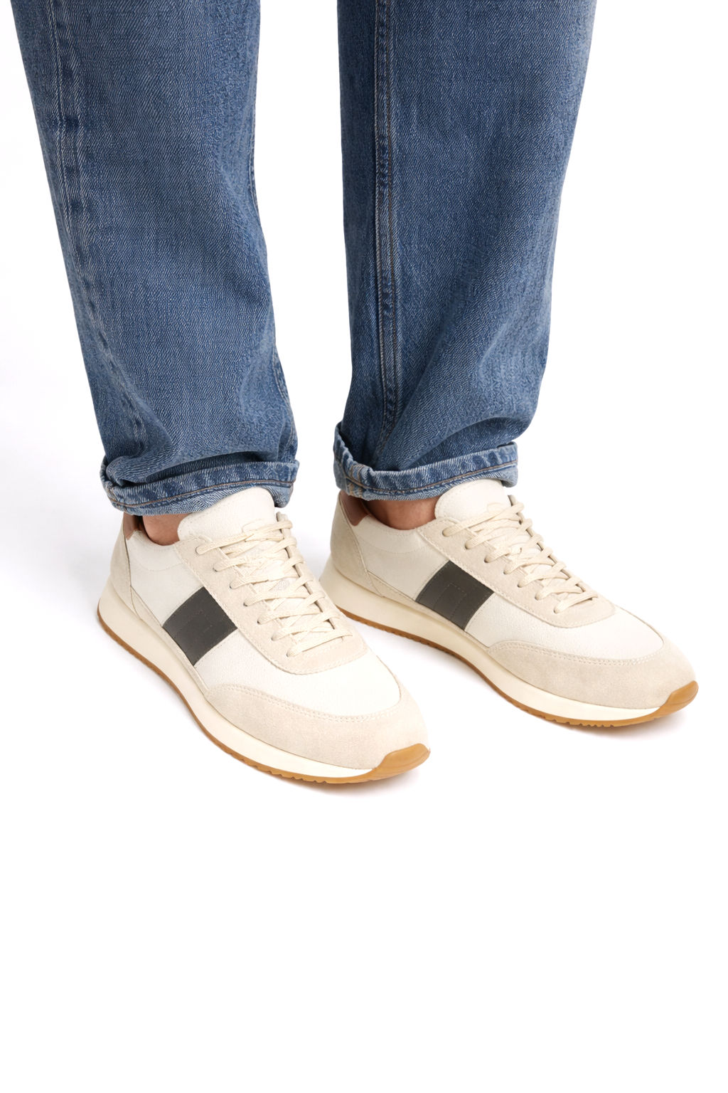 Sneakers uomo "NERO GIARDINI" in pelle latte