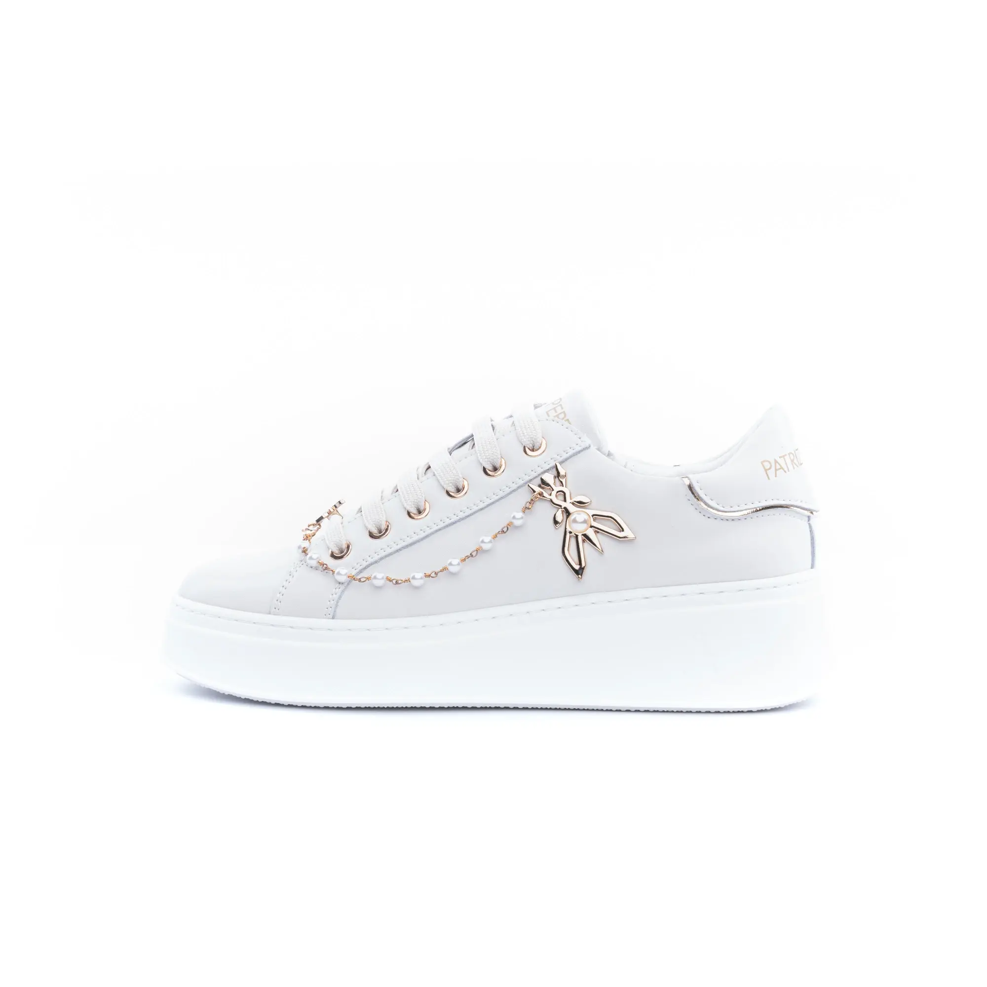 PATRIZIA PEPE SNEAKER IN PELLE AVORIO