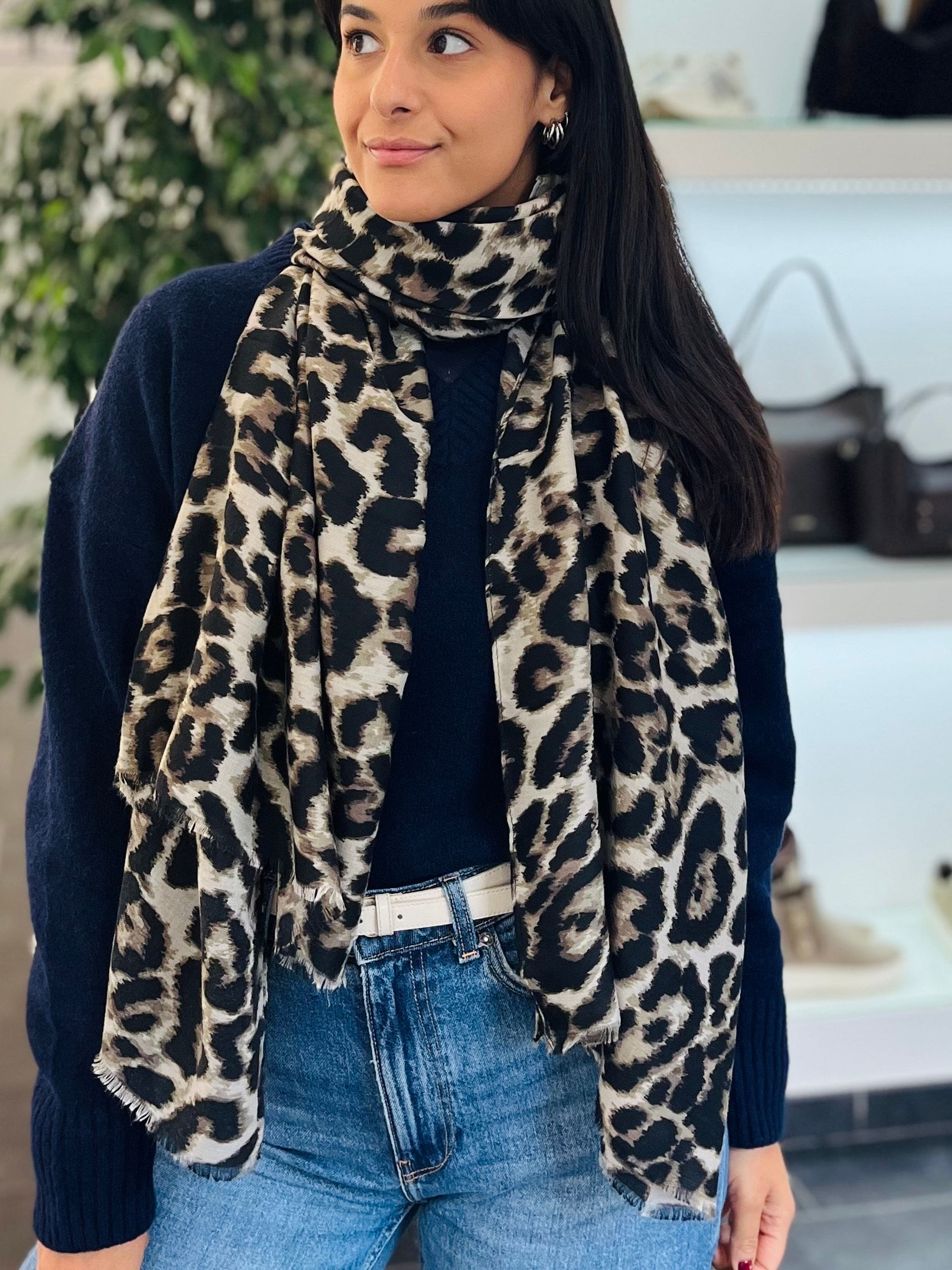 Pashmina donna "AIMALIER" in viscosa tortora