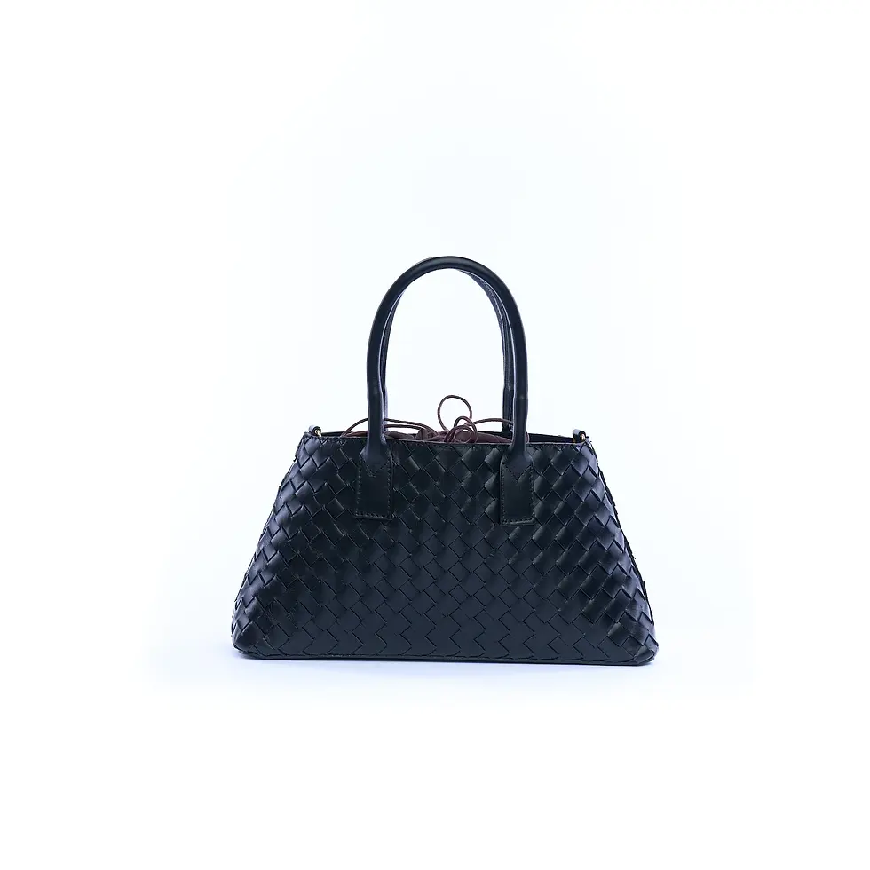 Miniatura: Borsa a intreccio donna "MARTI" in pelle nero