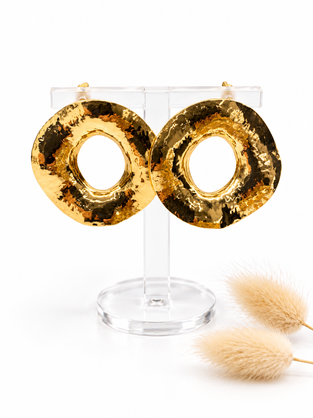 Orecchini donna "AUREA" martellato colore oro