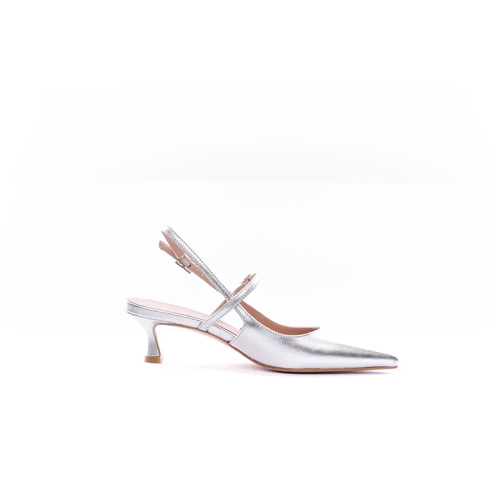Miniatura: SLINGBACK DONNA IN PELLE ARGENTO