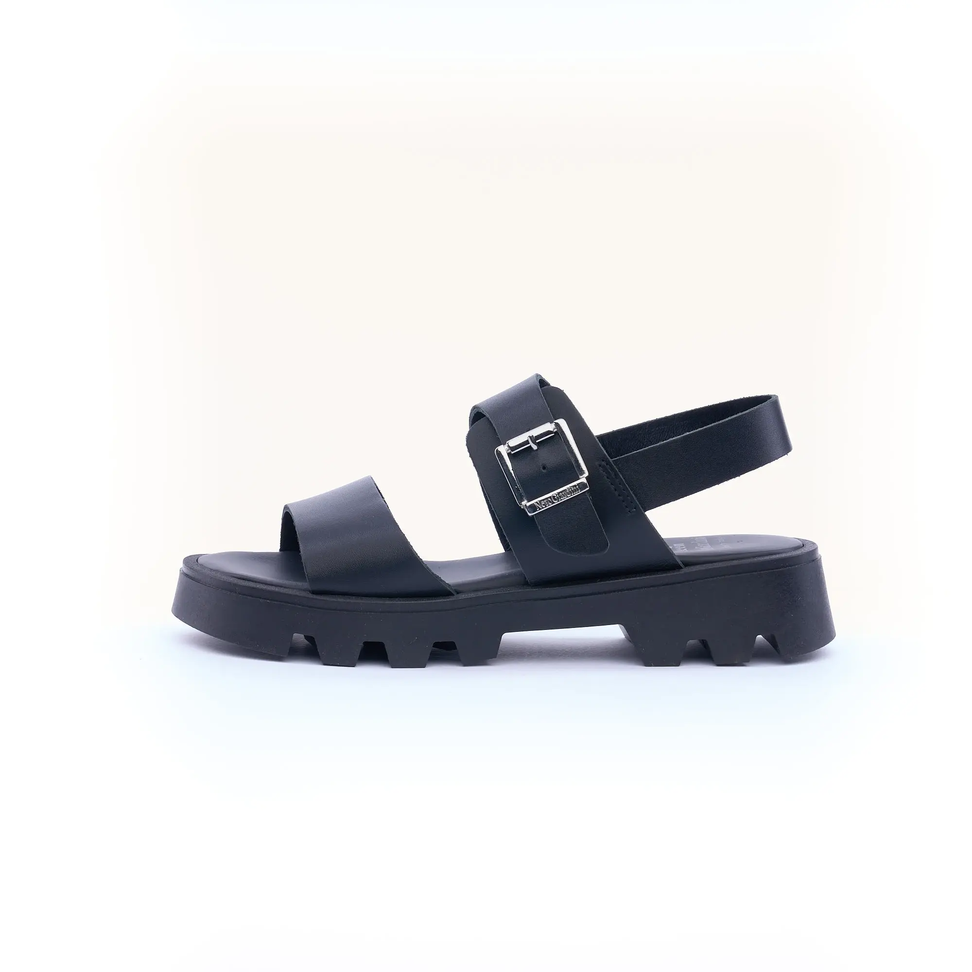 SANDALO NERO GIARDINI TEEN BIMBA IN PELLE NERO CON FIBBIA