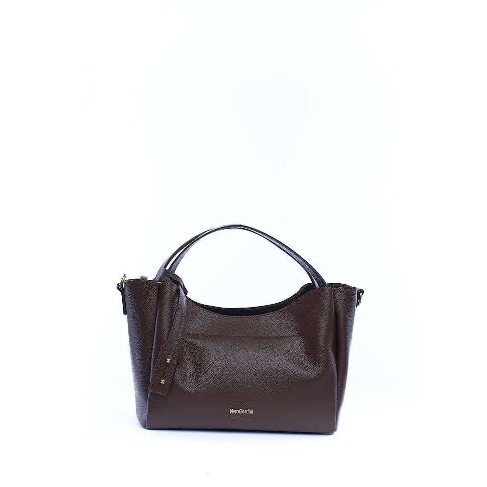 Miniatura: Borsa a spalla donna "NERO GIARDINI" in pelle glacè