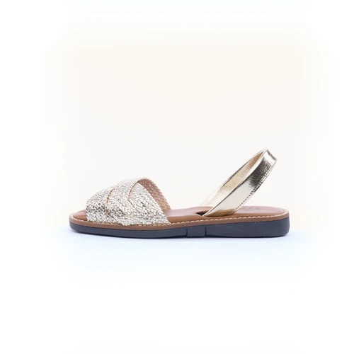 SANDALO MINORCHINA SKA DONNA IN LAMINATO PLATINO Larilu Calzature