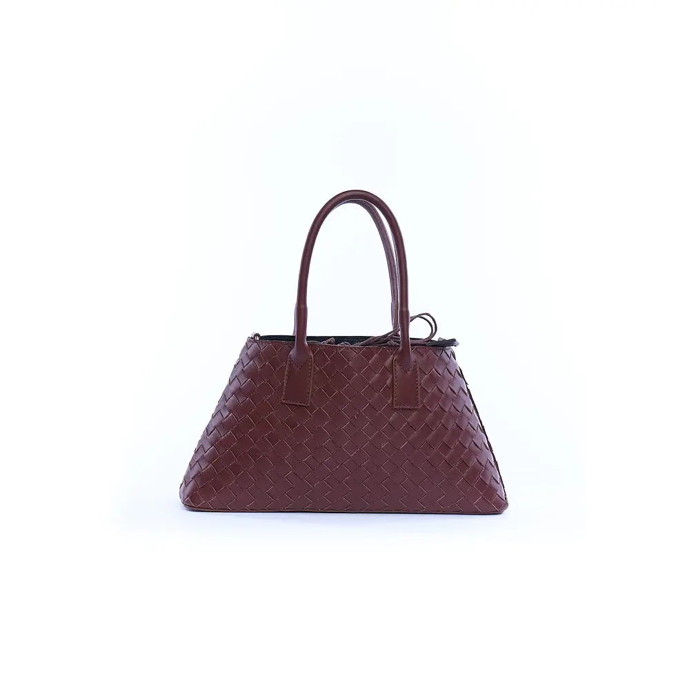Miniatura: Borsa a intreccio donna "MARTI" in pelle marrone
