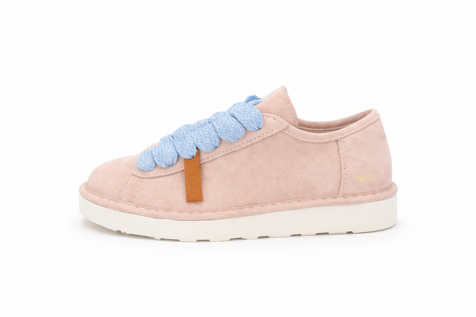 Sneakers donna "PANCHIC" in suede cipria con lacci oversize